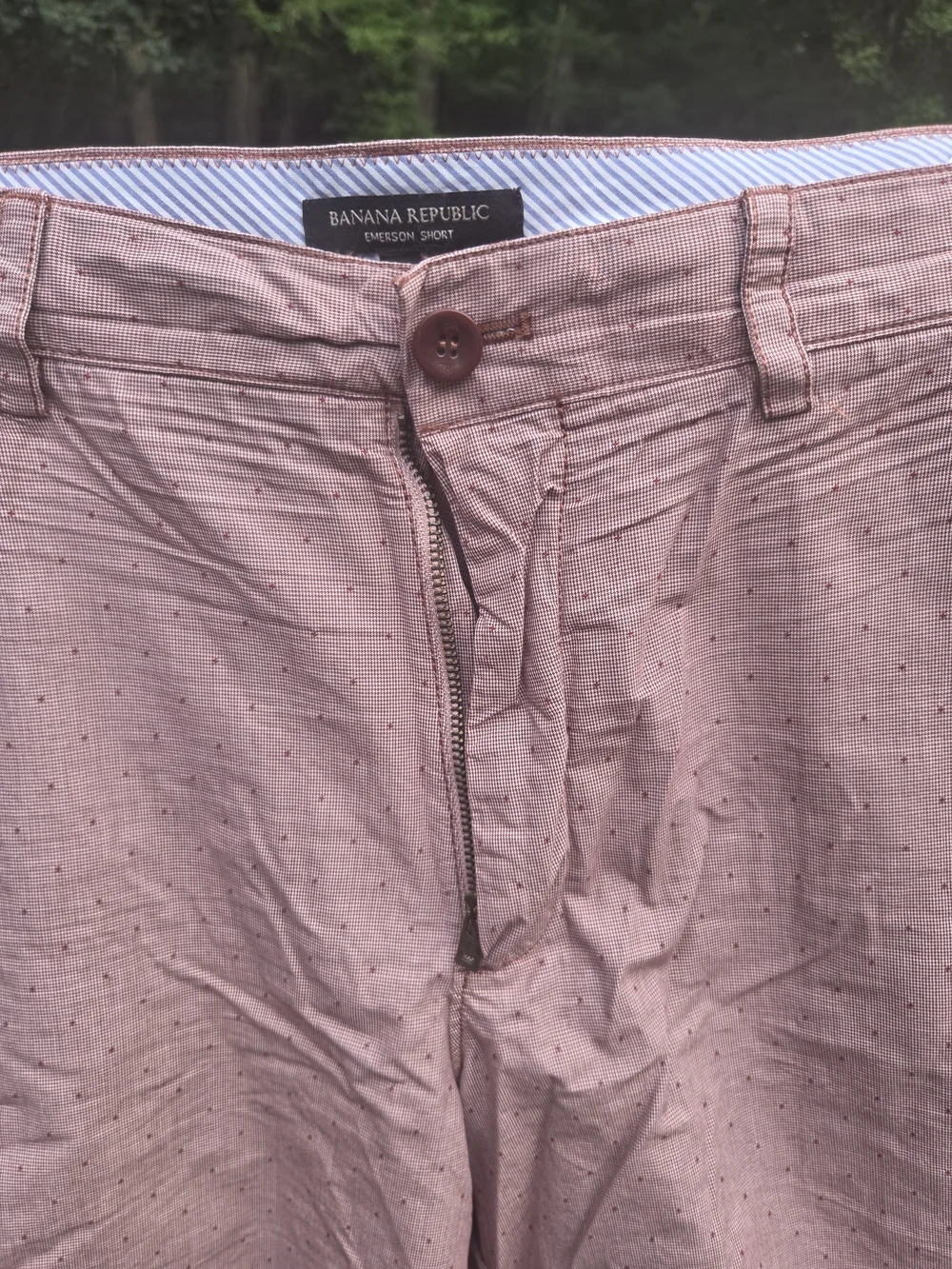 Banana Republic Men's Red Micro-Pattern Flat Front Shorts
